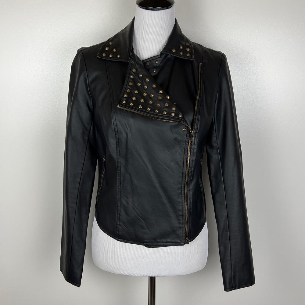 Rock & Republic Faux Leather Moto Jacket, Medium, Women's